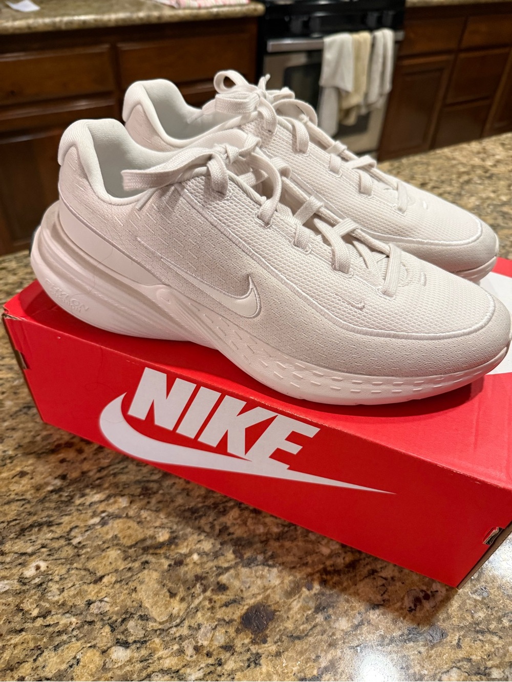 Nike Light Cream/White Low-Top Sneakers